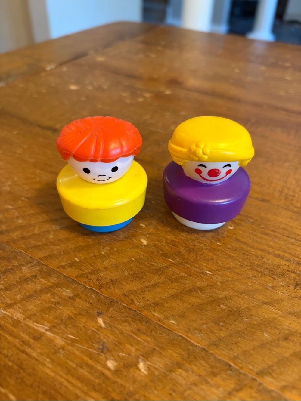 Lot of 2 - Fisher Price Chunky Little People 1990 as is